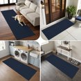 thumbnail image 5 of Hallway Runner Rug 2'x6', Navy Blue Plaid Grid Kitchen Runner Rugs Non-Slip Carpet Mats, Modern Abstract Blue Checkered Bedside Rugs Runners Washable Floor Carpet for Bathroom Laundry Room, 5 of 8