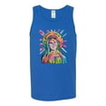 thumbnail image 2 of Wild Bobby Rainbow Painted Mother Mary Dean Russo Design Inspirational/Christian Men Tank Top, Royal, Medium, 2 of 6