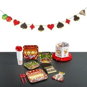 Fun Express Casino Night Disposable Tableware Kit 189 Pc