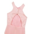 thumbnail image 6 of iiniim Kids Flower Girl Elegant Lace Bodice Halter Maxi Dress Sleeveless Backless Wedding Bridesmaid Party Gown, 6 of 7