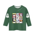 thumbnail image 4 of MKOSPLRT T-Shirts d'Halloween pour Enfants Filles Garçons Manches 3/4 Col Rond T-Shirts Graphiques Amusants Décontractés Amples pour Sortir T-Shirts Rentrée des Classes, 4 of 4