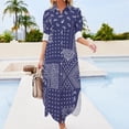thumbnail image 2 of Robe en Chiffon Paisley Classique Patchwork Imprimé Robes de Plage Mode Coréenne Robe Décontractée Vêtements Graphiques Sexy Grande Taille, 2 of 4