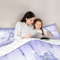 thumbnail image 4 of Homewish Girly Purple Letter A Bedding Comforter Set 7pcs, Romantic Glitter Diamond King Bedding Sets, Teens Kids Girls Women Reversible Bed Sheets, Breathable Home Decor, 4 of 7
