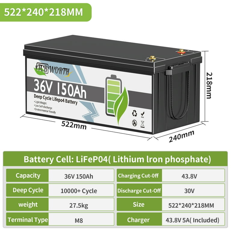 LiFePO4 Battery 36V 100ah High Power 36V Lithium Battery Pack - Lithium
