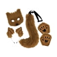 thumbnail image 2 of Conjunto de orejas y cola de animal, disfraz de Halloween, máscara facial de Halloween para graduación, cumpleaños Marrón, 2 of 8
