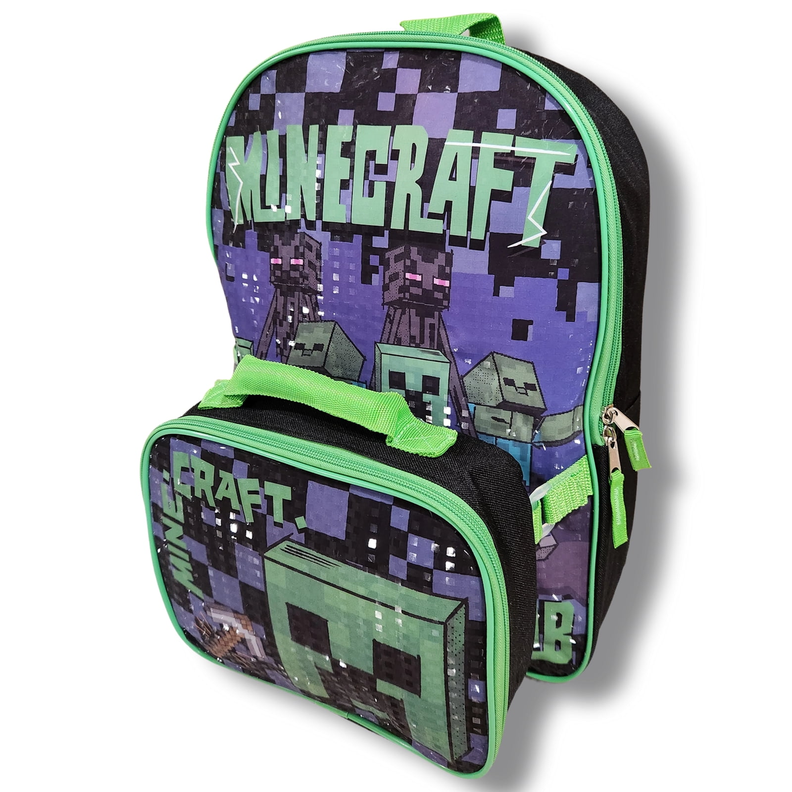 Minecraft "Adventure Club" Full Size 16 Inch Backpack with Detachable Lunch Box