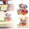 thumbnail image 2 of Valentine's Day Cartoon Animal Series Cat Dog Rabbit Acrylic Keychain Car Rearview Accessory, 2 of 5