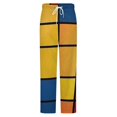 thumbnail image 5 of Mondrian Inspired Winter Female Pants Flannel High Waist Women Pants Lady Warm Straight Leg Plush Trousers, 5 of 7