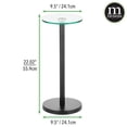 thumbnail image 6 of mDesign Metal and Glass Top Round Accent Side/End Drink Table, Clear/Matte Black, 6 of 7