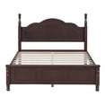thumbnail image 3 of Euroco Full Size Platform Bed, Retro Style Wood Bed, Walnut, 3 of 8