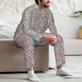 thumbnail image 7 of Fuzoiu Watercolor Butterflies Print Men's Long-Sleeved Pajama,Lounge Button Down Nightwear,Mens Notch Collar Pajama Set -XX-Large, 7 of 7