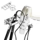 thumbnail image 3 of Soporte para secador de pelo Soporte de pared de aluminio Soporte Kit de tornillos Soporte de montaje Estante de almacenamiento para baño Vogacara HA2516-00B, 3 of 6