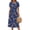 1 Navy Floral, variant on Fantaslook Summer Short Sleeve Midi Dresses for Women Casual Floral T Shirt Dresses Flowy Beach Sundress with Pockets