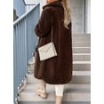 thumbnail image 6 of Women'S Casual Long-Sleeved Lapel Button Coat Autumn and Winter Plush Coat Long Coat Coffee Color XXL, 6 of 7