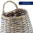 thumbnail image 5 of AuldHome Design Wall Hanging Pocket Basket; Woven Wicker Rustic Farmhouse Gray Washed Long Basket; 17 x 9 x 5 Inches, 5 of 8