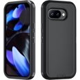 thumbnail image 1 of AIR-for Google Pixel 9A Case, Protective Heavy Duty 3-Layer Shockproof Hard Cover Tough Rugged Dust/Drop Proof Full Body Durable Anti-Fingerprint with Port Protection, Black, 1 of 4