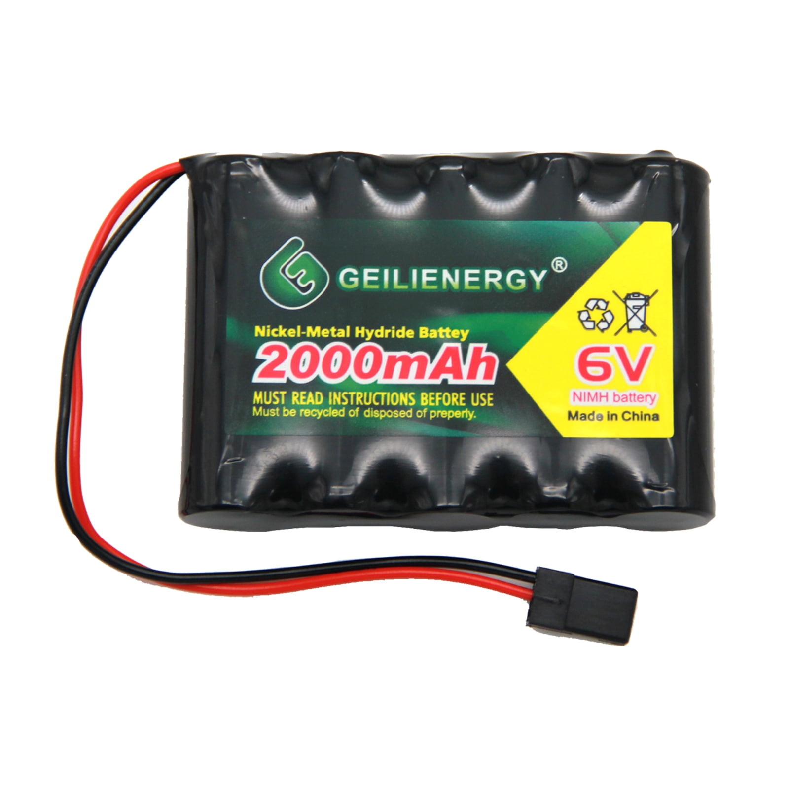 6V 2000mAh High Capacity NiMH Receiver RX Battery Pack with Hitec