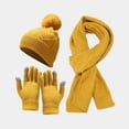 thumbnail image 3 of Gorro, bufanda y guantes para adultos, conjunto de tres piezas, para otoño e invierno, resistente al frío, cálido y grueso, funda de gorro de punto, 3 of 6