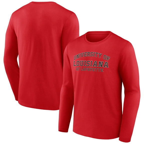 Men's Cardinal Louisiana Ragin' Cajuns School Name Long Sleeve T-Shirt