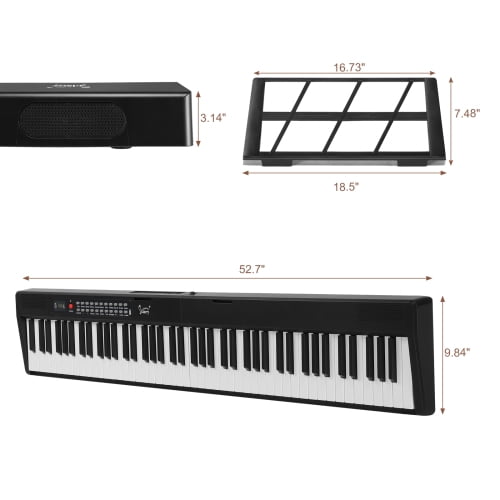 Ktaxon 88 Key Portable Folding Digital Piano, Semi-Weighted Keys