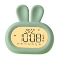 thumbnail image 3 of GROWTH TANK Rabbit Kids Digital Alarm Clock Adult Nursery Snooze Backlight Night Light Green, 3 of 9