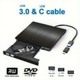 thumbnail image 3 of DEBGFS Portable External DVD Drive - CD & DVD Drives for Laptop Desktop PC Windows Linux Mac IOS - USB 3.0 Type-C Compatible CD/DVD Player with Fast Data Transfer and Plug-and-Play Functi,White, 3 of 7