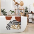 thumbnail image 3 of Bath Mat for Bathroom Boho Plant Green Brown Shaggy Bathroom Mat Non Silp Water Absorbent Bath Rug Soft Washable Floor Rug Round Lines Leaf for Tub Showers Laundry Room Decor, 3 of 6