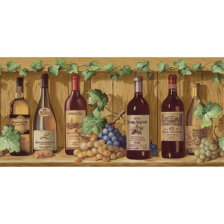 Wine Bottles Wallpaper Border