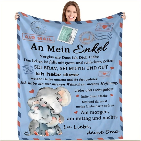 Cozy Grandson Hugging Blanket - Soft Flannel Throw, Perfect Gift For All Seasons