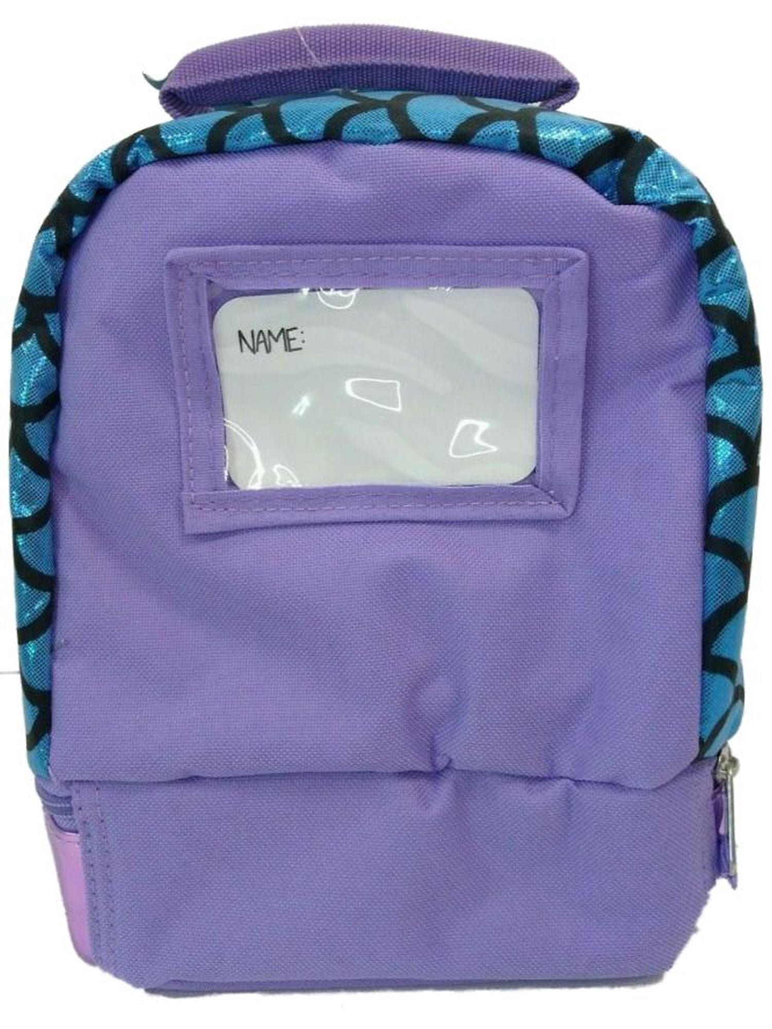 True Metallic Mermaid Dual Compartment Insulated Lunch Bag, Turquoise Lunchbox