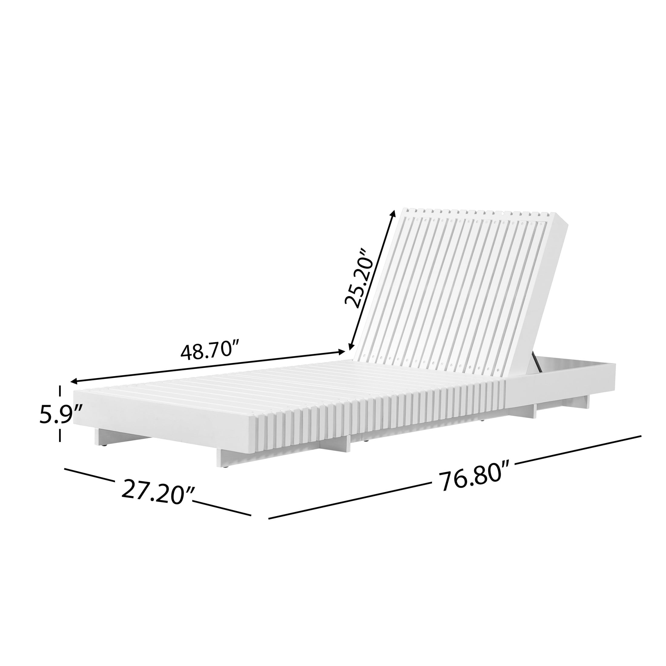 Christopher Knight Home Outdoor Chaise Lounge with 4" Cushion, Adjustable Recliner, White + Cream