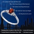 thumbnail image 2 of Gem Stone King 14K White Gold Red Garnet and Diamond Engagement Ring for Women (0.56 Cttw, Gemstone Birthstone, Available in Size 5, 6, 7, 8, 9), 2 of 5