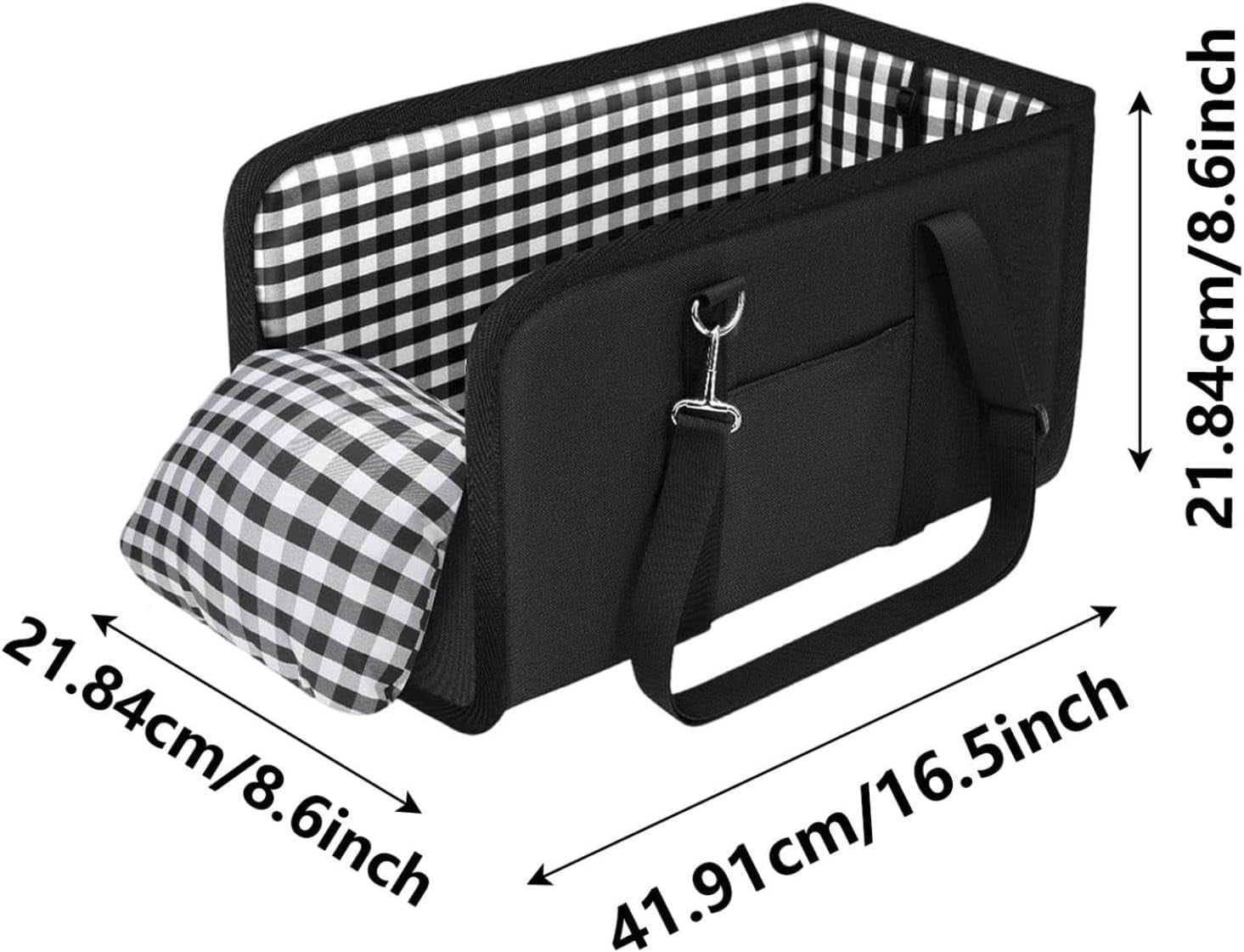 Center Console Dog Car Seat, Portable, with Soft Washable Cushion, for Small Pets