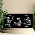 thumbnail image 6 of 1 Pcs License Plate Covers & Frames, Hippie - style Skeleton Poses For Decorative Front, Aluminum License Plate Covers & Frames Cover For Men Women, 12" X 6", 6 of 7