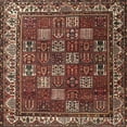 thumbnail image 1 of Ahgly Company Machine Washable Indoor Square Traditional Orange Salmon Pink Area Rugs, 6' Square, 1 of 7