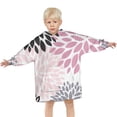 thumbnail image 3 of Pink Floral and Petal Pattern Blanket Hoodies for Kids 6-13YR Oversize Wearable Blanket Hoodies for Boys Girls Teens, 3 of 7