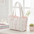 thumbnail image 2 of Floral Quilted Cotton Shoulder Bag Fashion Underarm Bag with Bow Commute Bag for Women Work Shopping Travel (Style B), 2 of 9