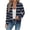 Navy, variant on Uaswgudfs Women's Navy Striped Waffle Knit Jacket, Fall Winter Zip-Up Long Sleeve No-Hood Casual Coat with Pockets - Trendy Outerwear Blue L