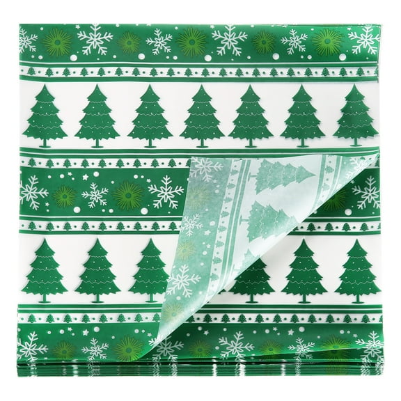 Uxcell 100pcs Wax Paper Sheets 7" x 7" Christmas Tree Oil-absorbing Dry Food Wrapping Paper for Sandwich Baking Paper Liners Picnic Basket Bread Hamburger Wrap Kitchen, Green