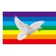 thumbnail image 2 of Bandera de la paz, Bandera de barlovento de 150X90 Cm, símbolo del signo de la paz de la Paloma, bandera de colores vivos para Patio, césped, decoración al aire libre del hogar, 2 of 4
