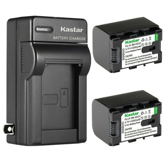 Kastar 2-Pack Battery and AC Wall Charger Replacement for JVC GZ-MG750RUC GZ-MG750U GZ-MG760 GZ-MG980 GZ-MG980-A GZ-MG980-R GZ-MG980-S GZ-MS110 GZ-MS110BEK GZ-MS110BEU GZ-MS110BU GZ-MS110BUC AA-VG1EUM