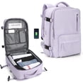 thumbnail image 1 of Mochila Viaje Cabina Avion 40x20x25 Mujer Ryanair Maleta para Cabina de avion Equipaje de Mano 45x36x20 Easyjet Mochila de Senderismo Mochila para Portatil Impermeable hombre con Cargador USB(Púrpura), 1 of 6