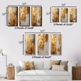 thumbnail image 4 of Designart "Togetherness in Vintage Gold II" Abstract Painting Framed Wall Art Set Of 3 - Gold Modern Frame Gallery Wall Set For Home Decor, 4 of 6