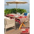 thumbnail image 4 of Outdoor Tablecloth with Umbrella Hole and Zipper, Valentine's Day Rectangle Table Cloth 60x84 Inch Waterproof Tablecloth, Romantic Red Truck Love Wood Plaid Brown Picnic Table Cover for Patio Camping, 4 of 7