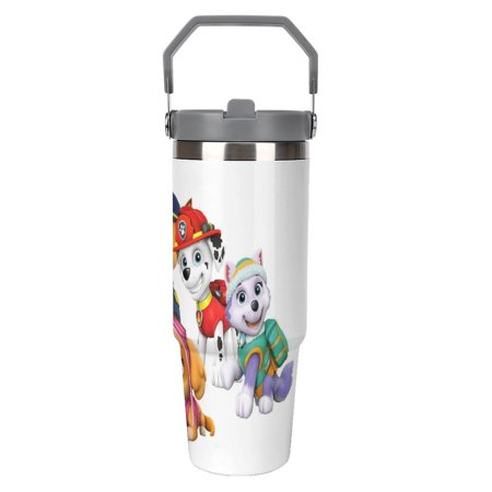 

PAW Pa_trol Anime 30oz Stainless Steel Vacuum Insulated Tumbler with Lid And Straw for Water Insulated Water Bottle Fits in Any Car Cup Holders Double Wall Insulated Tumbler Leakproof Travel Tumbler