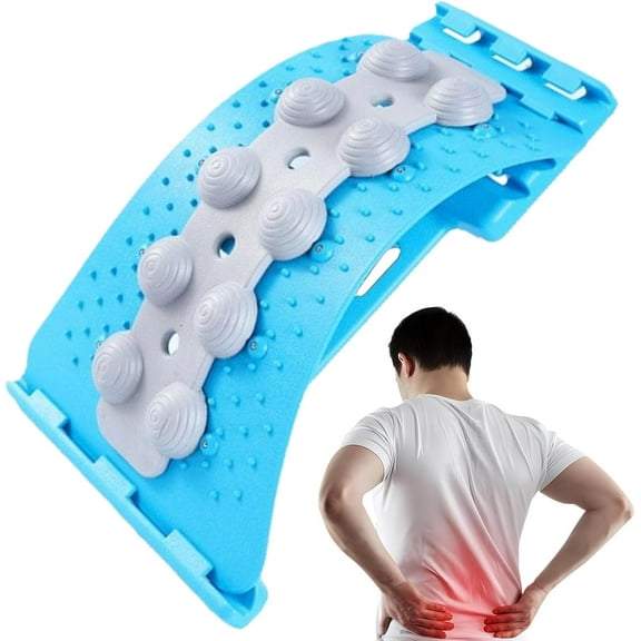 Back Stretcher | 4 Level Adjustable Lumbar Support Board | Built-in Massage Point, Back Cracker for Home, Car, Office, Gym, Yoga