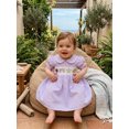 thumbnail image 5 of BemeyourBBs Toddler Baby Girl Summer Plaid Gingham Smocked Dress 6 12 18 24 Months 2 3 4 Years Puff Short Sleeve Cute Crab Starfish Embroidery Doll Collar A-Line Summer Beach Holiday Party Dress, 5 of 9