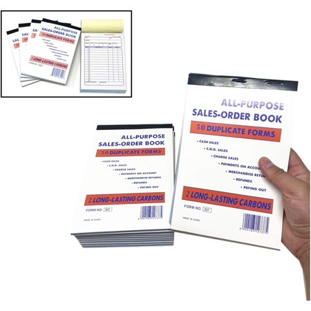 5 Pack Large Sales Order Book Receipt Invoice Duplicate Carbonless 50 Sets 5.5" X 8"5