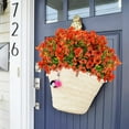 thumbnail image 5 of Sinhoon 6 Bundles Artificial Flowers UV Resistant Fake Plants Outdoor Faux Plastic Flowers Garden Window Box Porch Home Decor (Orange red), 5 of 7