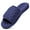 Darkblue, variant on Women's Plaid Arch Support Slippers with Adjustable Hook & Loop Closure Open Toe House Shoes Non-slip Outsole, Black M